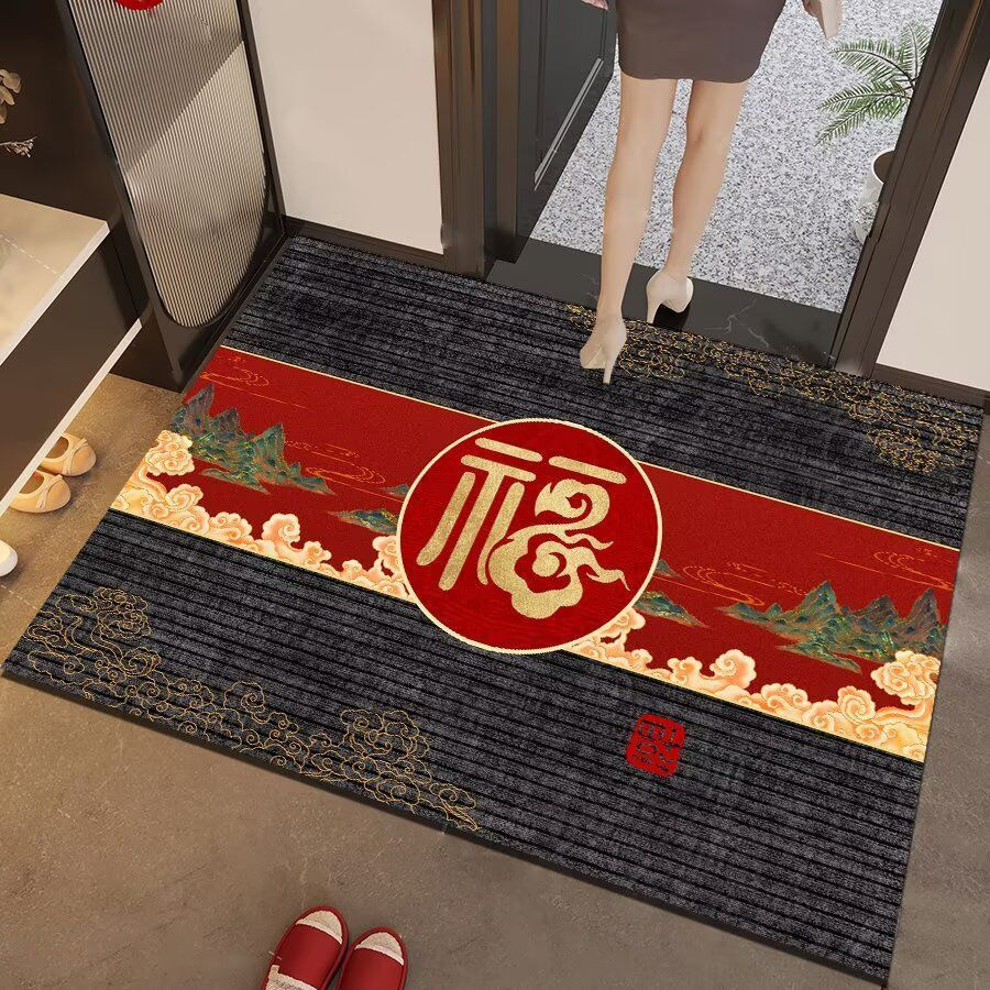 2026 New Chinese Style Red Door Mat Year of the Horse Red Floor Mat Entrance Door Mat Diatom Mud Entrance Door Mat Red Carpet
