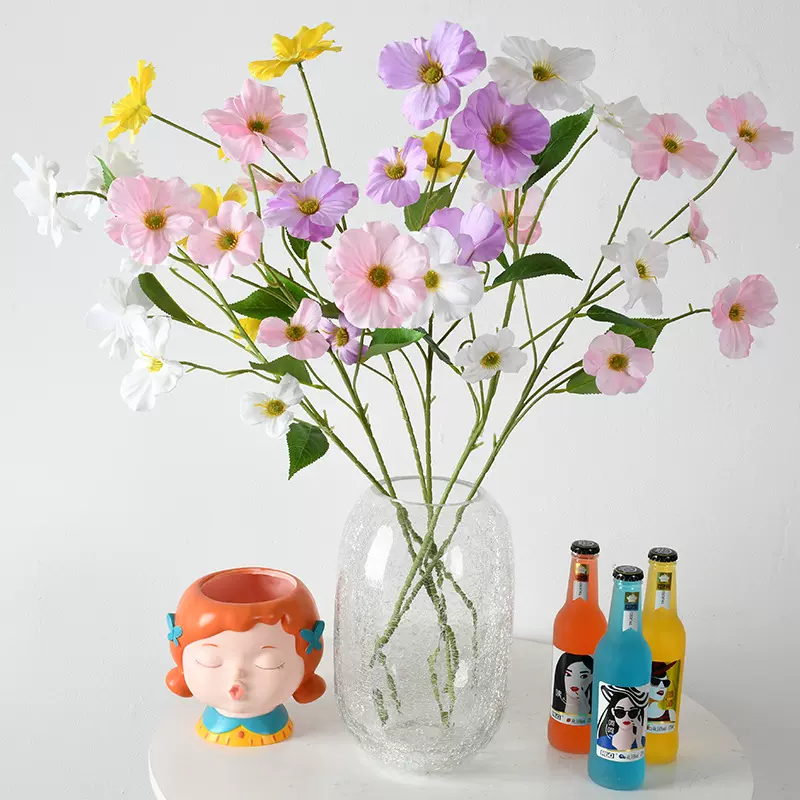 仿真单支6头蝴蝶花摄影道具婚庆装饰假花艺摆件婚礼地排路引批发