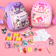 新款三丽鸥迷你小书包暑假礼物全套装小文具仿真小物品女孩子书本