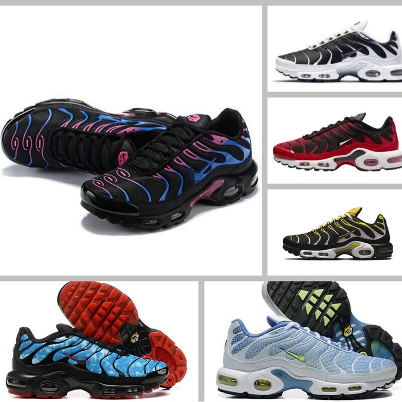 Plus Putian Shoes Pure Original Shoesb Air Cushion Shoes Mesh Tn Sports Shoes Men's Large Size Shoes Max White Black Black Gold