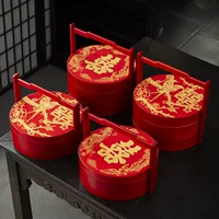 Древние китайские многослойные бамбуковые корзины с фруктовыми тарелками для свадебных конфет
