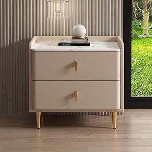 Rock Board Bedside Table Bedroom Home Modern Light Luxury Bedside Storage Cabinet Bedside Cabinet Small Multifunctional Storage Cabinet