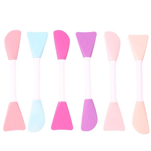 Single double-sided multi-color oblique head flat head beauty TPR silicone set mask brush and beauty tools, etc.