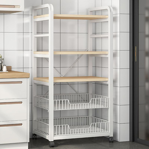 Kitchen floor shelf multi-layer storage rack versatile vegetable microwave storage shelf simple shelf