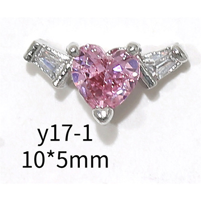 En línea popular LZ estrella mango circón joyería de uñas al por mayor amor cadena arco Rosa diamante decoración de uñas