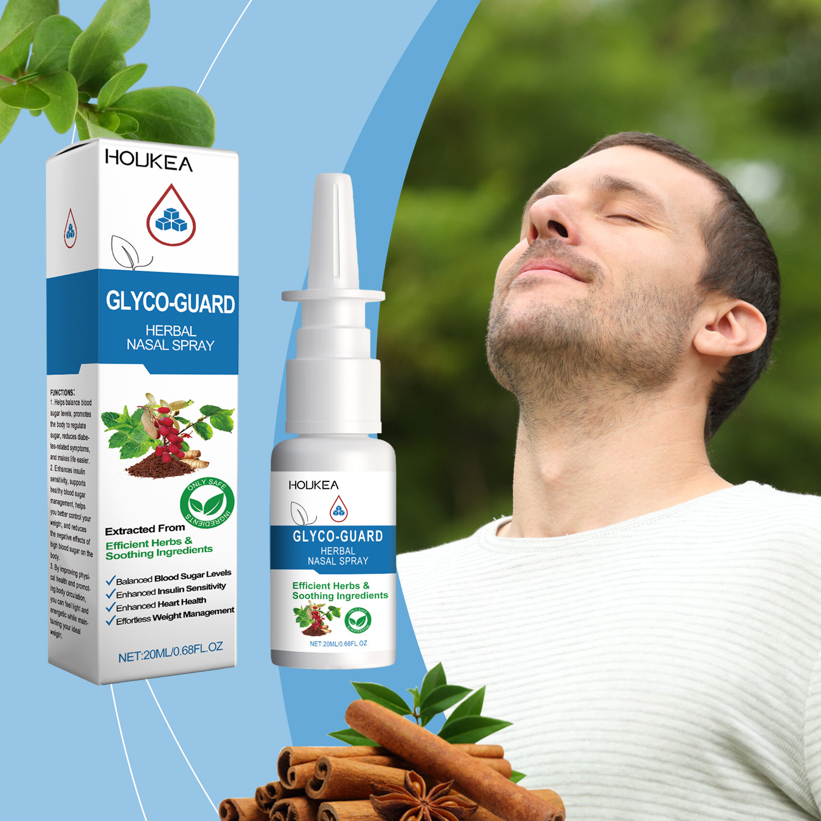 HOUKEA 草本鼻喷雾剂 缓解鼻部不适鼻腔护理清洁身体护理喷剂