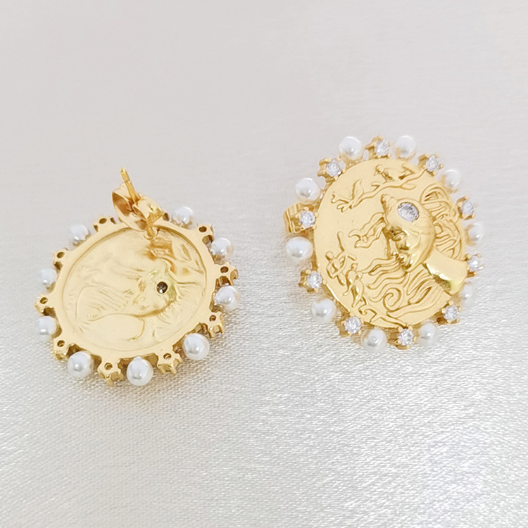 1 Paire Style IG Traverser Placage Incruster Le Cuivre Perles Artificielles Zircon Des Boucles D'Oreilles display picture 24