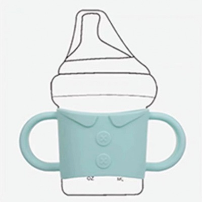 方形玻璃瓶新生婴儿玻璃奶瓶防胀气防摔保温套把手宽口径吸管喝水