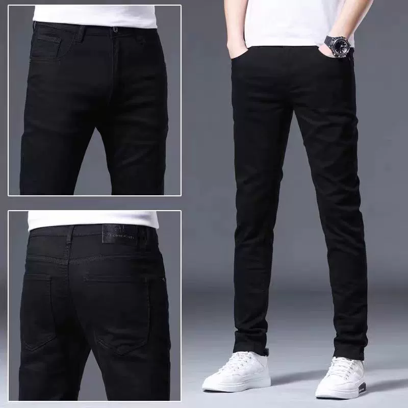 Весенние джинсы, эластичные трендовые брюки, со снежинками, slim fit