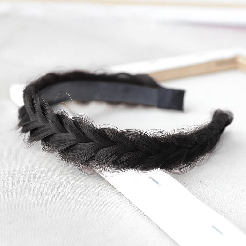 Peluca mujer Twist trenza de hueso de pescado banda para el cabello diadema antideslizante dentada borde ancho pelo presionando tocado nuevo todo partido accesorios para el cabello