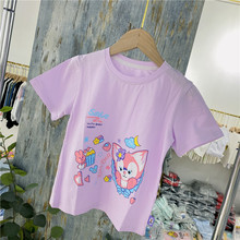 愛悅鼠女童短袖95棉圓領T恤  中小童韓版卡通套頭上衣110-150