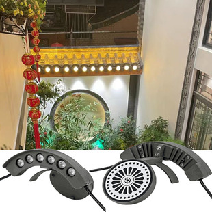LED ancient building corrugated lamp outdoor waterproof pavilion temple roof eaves engineering lighting tile lamp crescent lamp