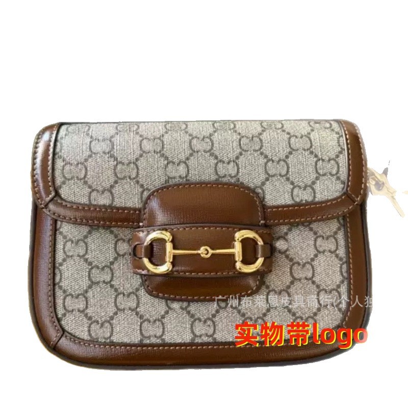Direct Supply Cross-Border Classic Monogram Logo Saddle Bag Horsebit 1955 Vintage Shoulder And Crossbody Bag - Thumbnail 5