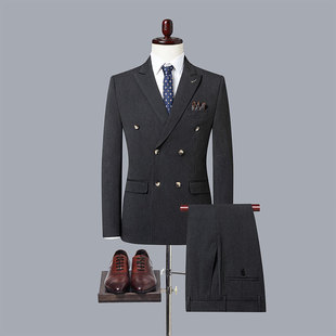 Obcy2 Export Export 2021 Autumn and Winter Men's Suit Vest Trousers Three-Piece Suit Business Italian Double-Breasted
