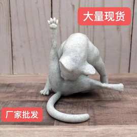 跨境新款树脂工艺品 Funny Cat Figurine Cat Sculptu 有趣猫雕像
