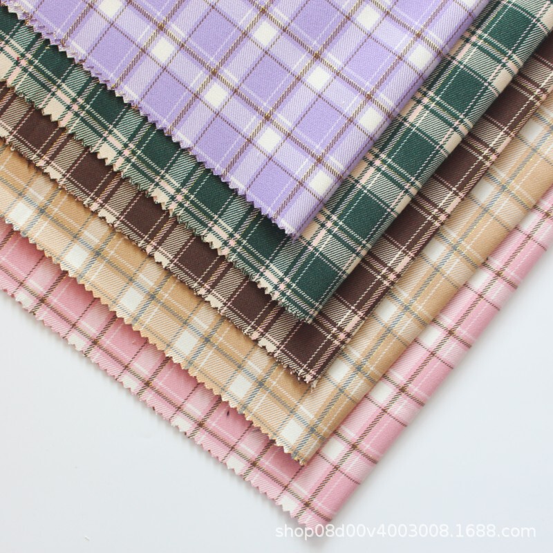 Polyester Stretch Plaid Fabric Clothing Children's Clothing Autumn and Winter Plaid Fabric Gold Silk Yarn-Dyed Jacquard Plaid Fabric Wholesale