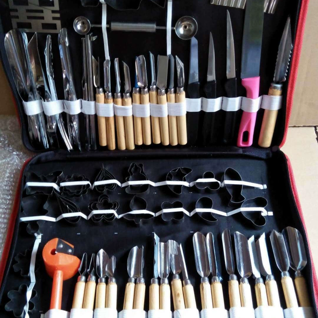 Оптовая продажа, 80 шт., нож для резьбы по еде, нож для резьбы по фруктам (упаковка в холщовой сумке), лезвие для резьбы по еде, микро-резьба