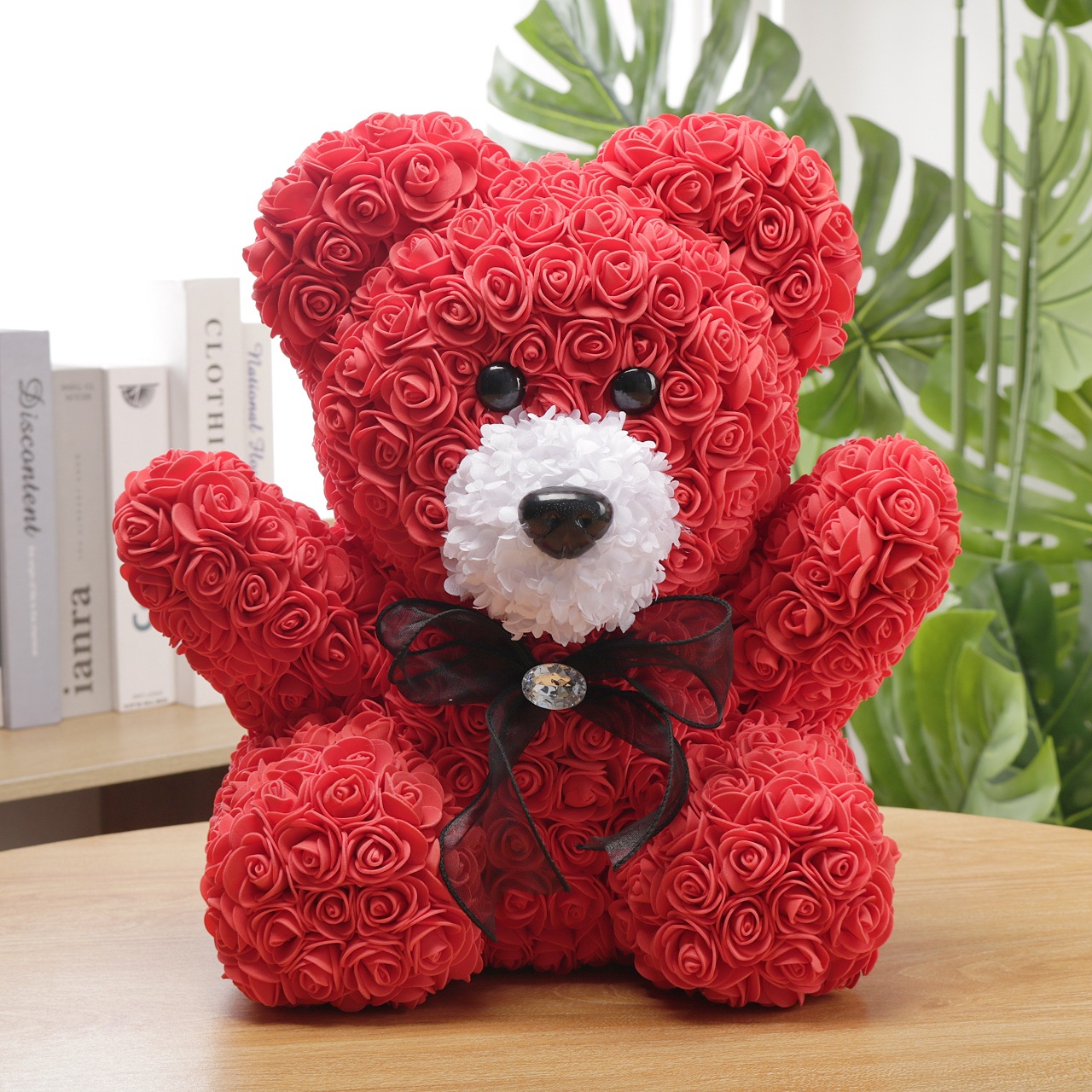 Flor preservada oso rosa 520 regalo del Día de San Valentín tienda de flores supermercado PE espuma flor abrazo oso rosa