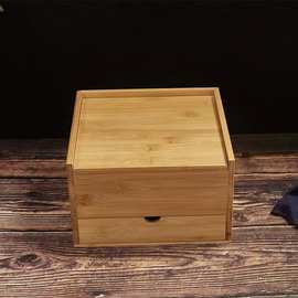 双层收纳盒客厅桌面茶叶杯子喝茶配件整理盒抽拉式珠宝饰品收藏盒