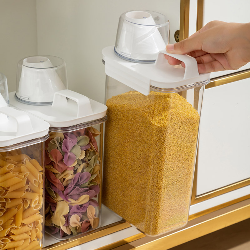 Square five-grain storage box, moisture-proof and pest-proof food dry goods snack preservation box, kitchen grain storage jar