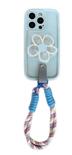 Rosa roja Smiley cara pulsera para iPhone13/15Pro crossbody 14PROMAX Apple 13 teléfono caso 11 mujer 12