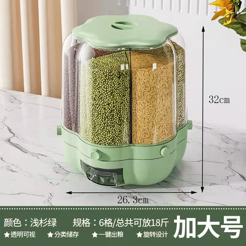 Rejilla de arroz cubo giratorio hogar a prueba de insectos a prueba de humedad multifuncional sellado caja de almacenamiento de arroz clasificación caja de almacenamiento de grano