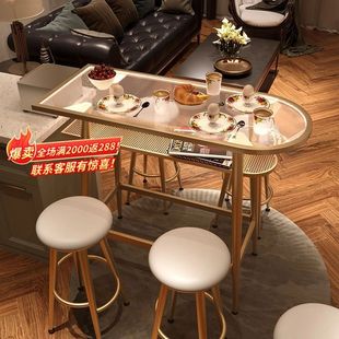 Light Luxury Wall-Mounted Bar Table Living Room Home Partition Small Apartment Modern Simple Rectangular High Table and Chair Set P^