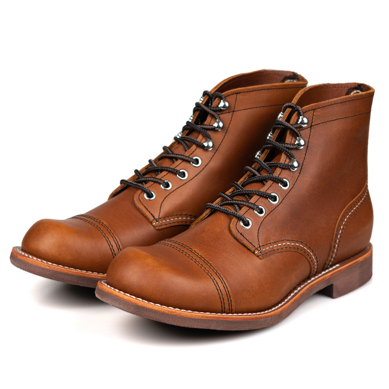 Men's 8111 Goodyear High Martin boots top layer cowhide overalls boots high-top retro ameikaji ankle boots