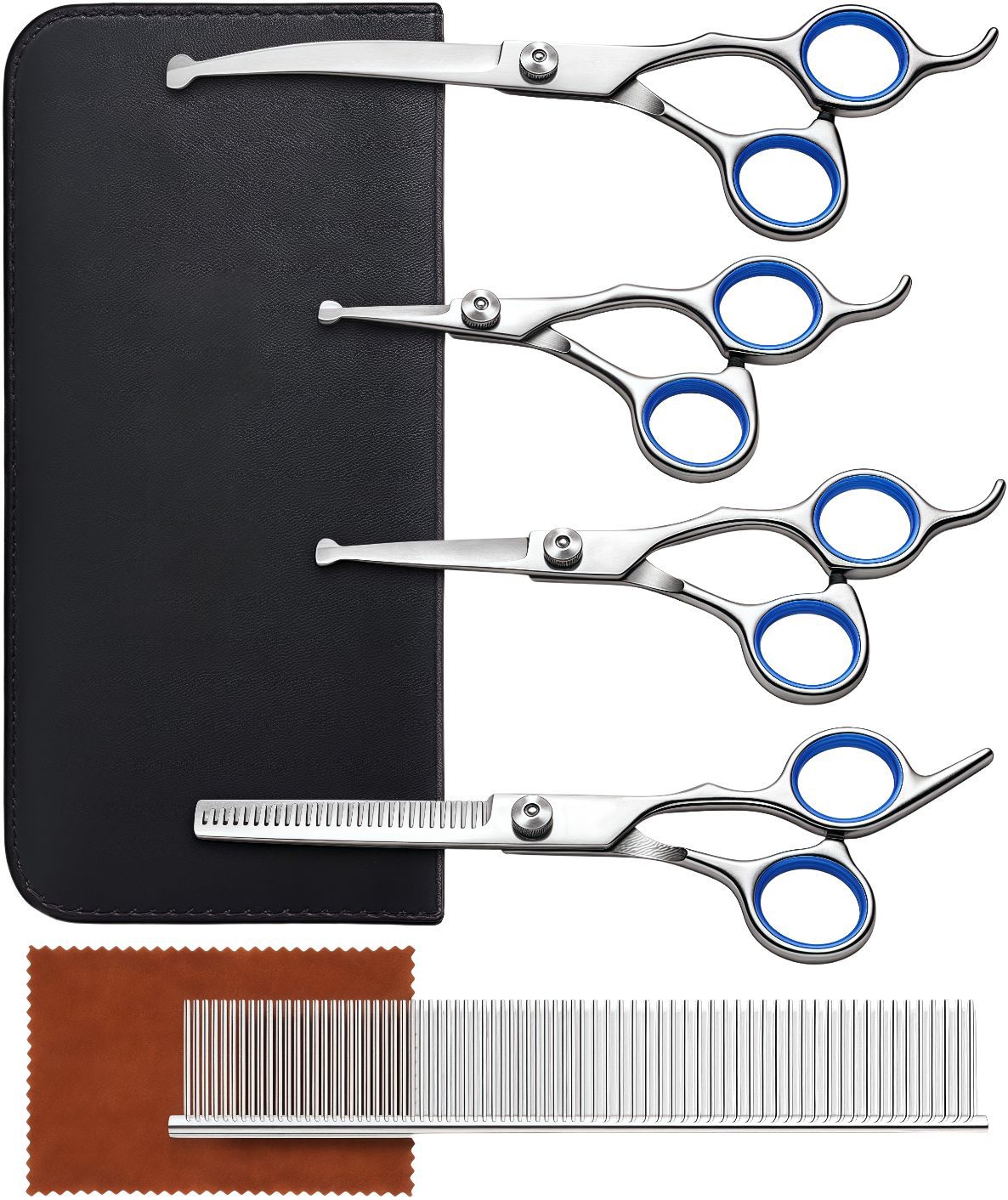 All-steel integrated fish mouth-seven-piece set with downward tilt (white screws and blue circles)