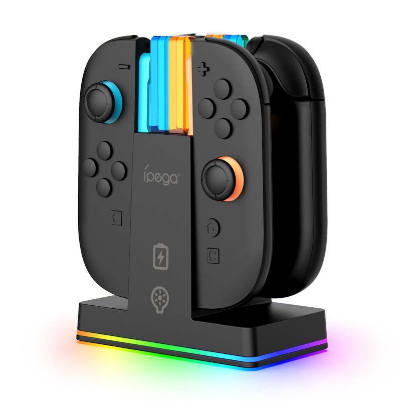 Switch2 ゲーム コントローラー 4-in-1 磁気充電ベース、NS2 左右の小型コントローラーに適し、充電インジケーター付き|undefined