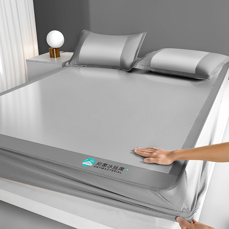 800D 항균 얼음 실크 매트 - 별이 빛나는 하늘 회색 - 장착 시트