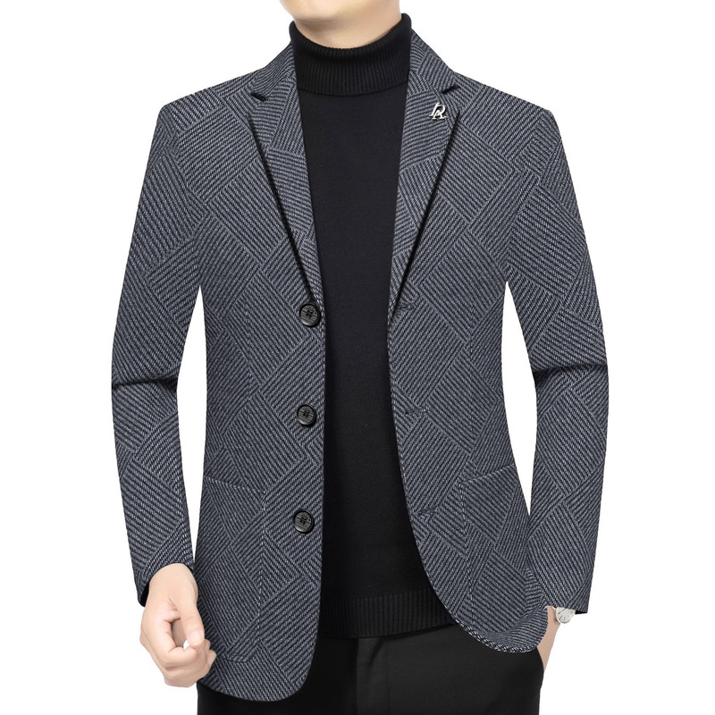 2025 Spring New Style Simple Suit Jacket Middle-Aged Men's Business Casual Dad Suit Top Trendy
