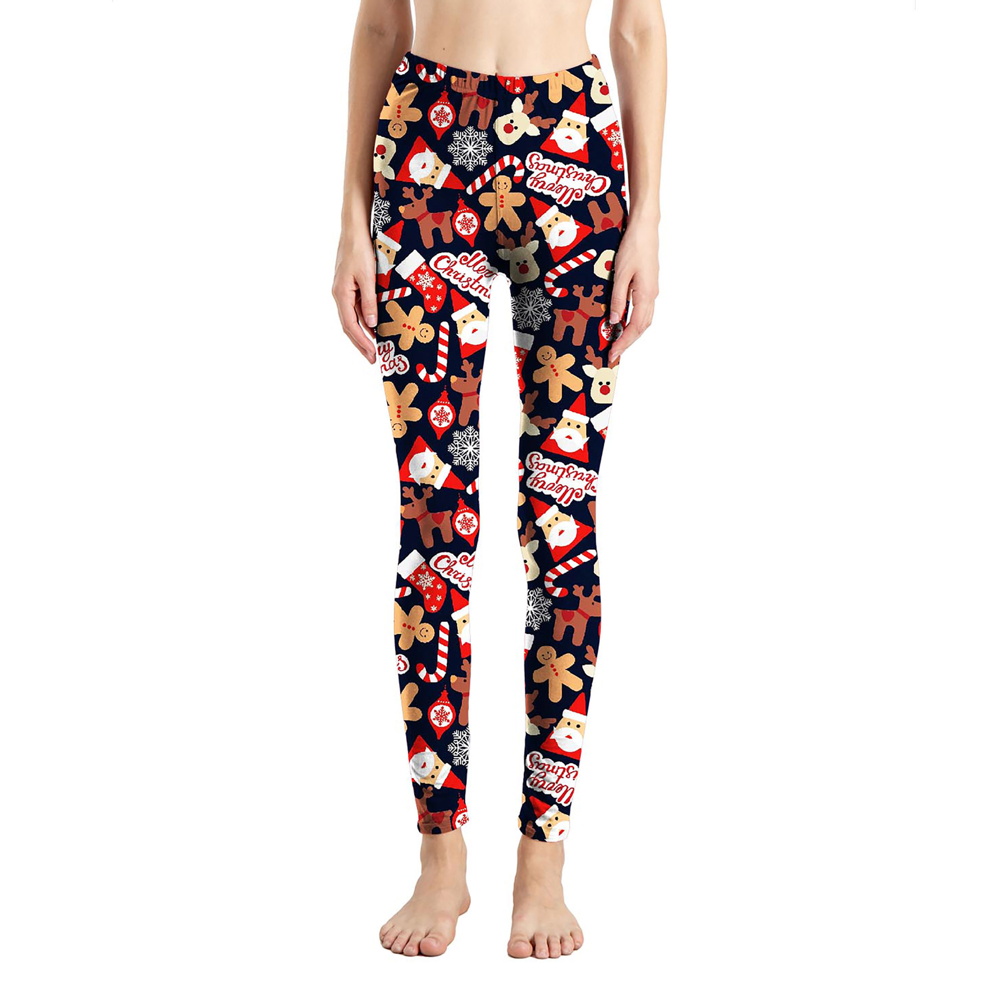 182g Weight Ankle-Length Pants Length Spandex, Polyester Fabric Type High Waist Waist Line Leggings Pants Type Stretchy Elasticity Daily Occasion Breathable Function Skinny Fit Type Christmas Festival Snowflake Pattern Winter, Autumn Season Women'S Gender Simple Style Style Women'S Daily Simple Style Snowflake Ankle-Length Leggings 46