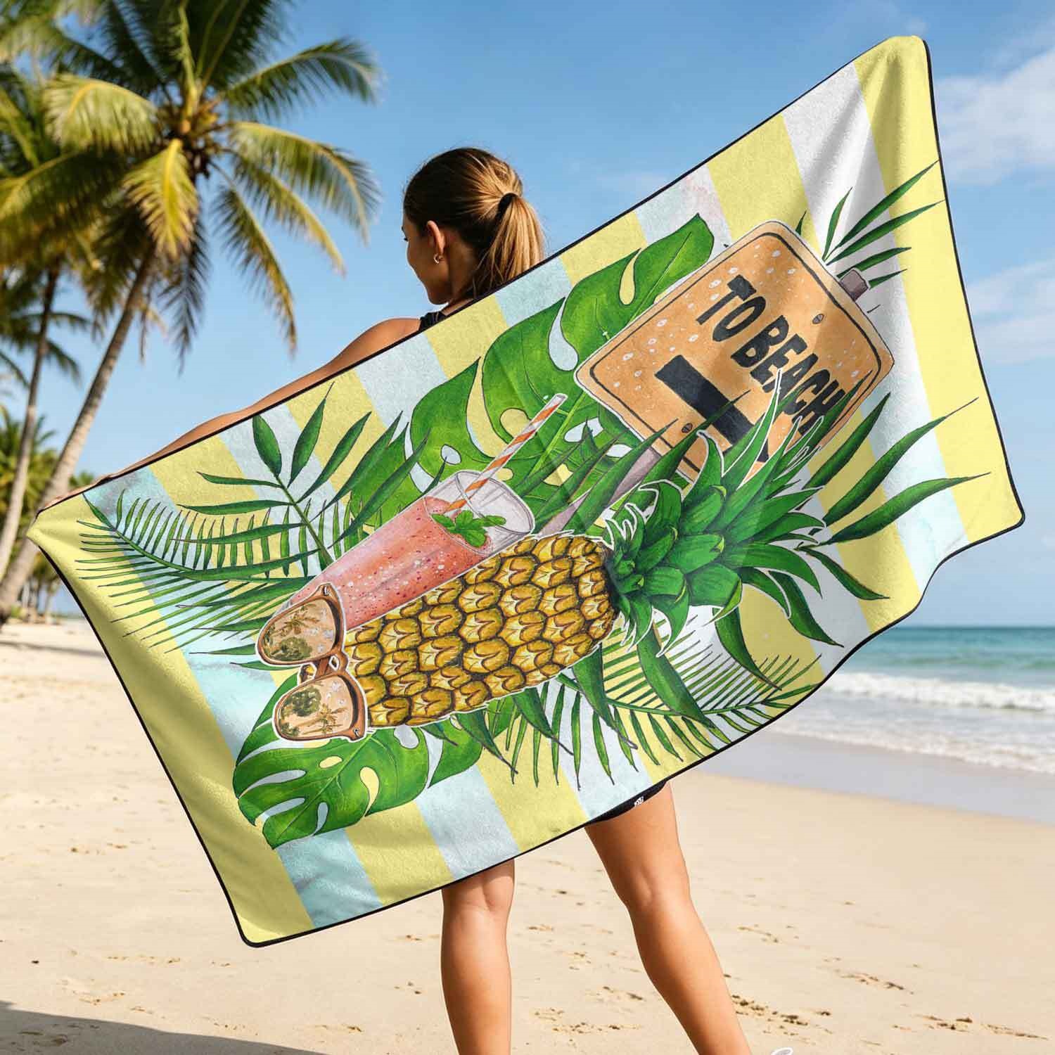 Summer bath towel and car seat cover 2-in-1, ultra-fine fiber outdoor beach and car dual-use universal seat cushion