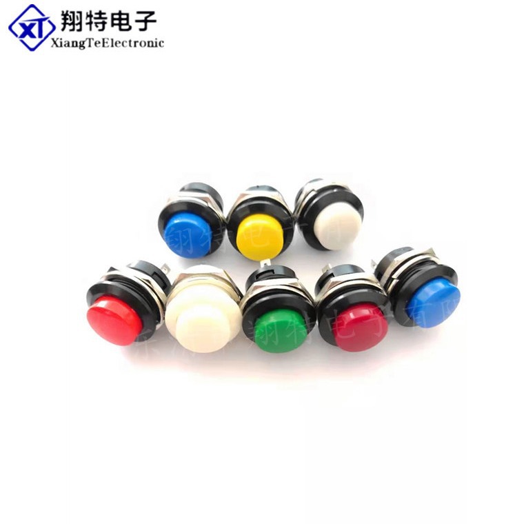 供应 按钮点动开关自复位按键开关 R13-507 16MM 红色 无锁开关