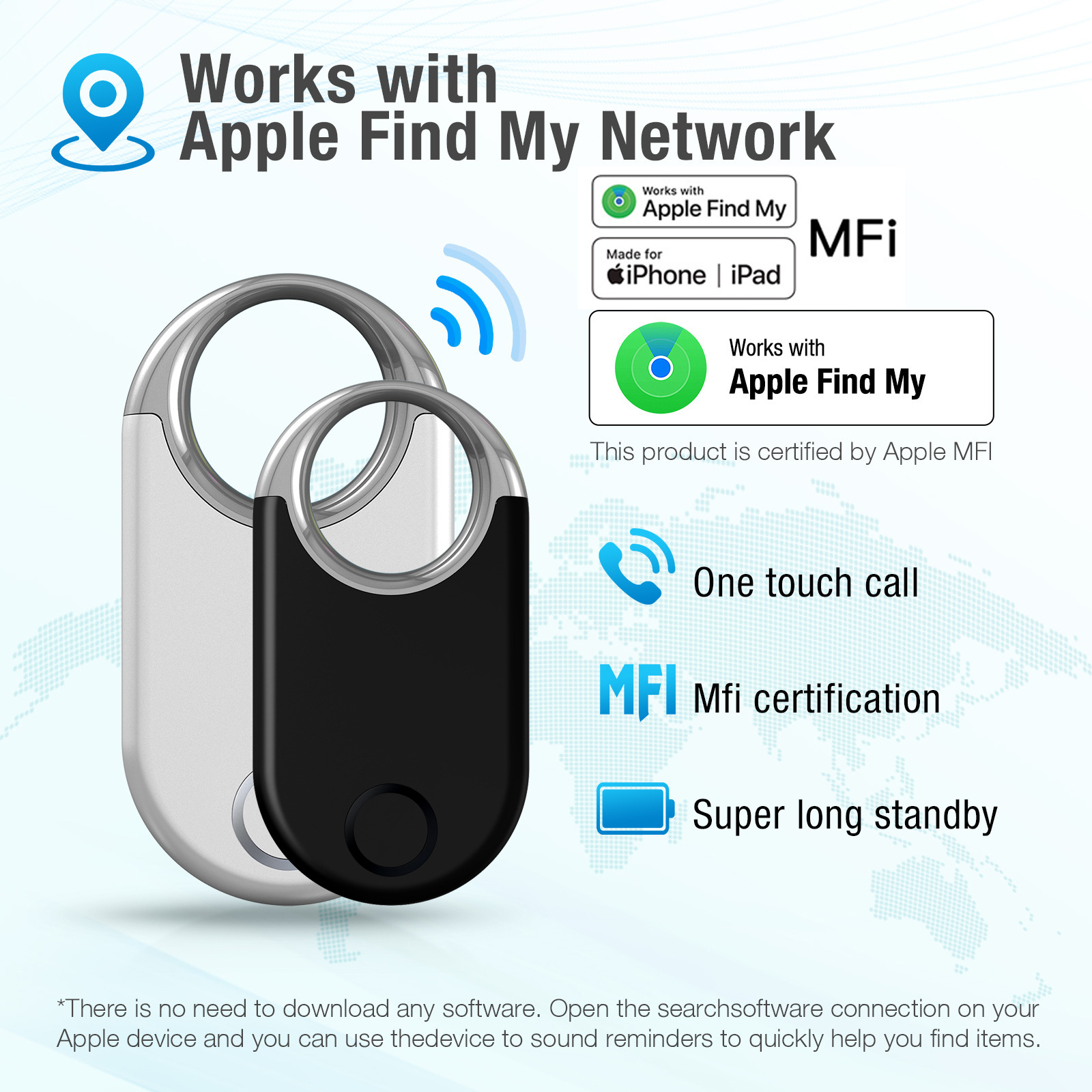 Cross-Border Airtag Anti-Lost Keychain Suitable for Apple Find Findmy Locator Original Itag Tracker