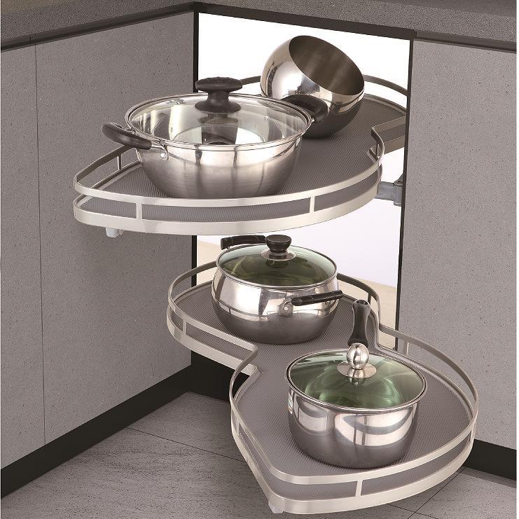 Esquina de gabinete de cocina de comercio exterior Esquina giratoria OVNI olla de monstruo pequeño armario de almacenamiento cesta de condimento cesta de tiro