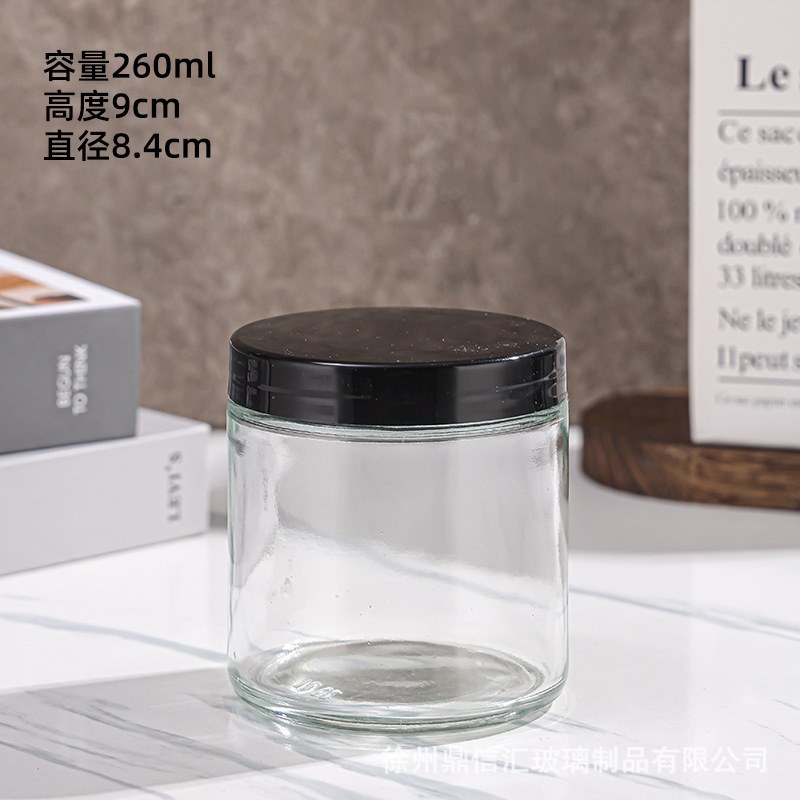 卸売および小売透明な花茶ボトル 300 ミリリットルガラスマスクボトル 500 ミリリットルストレートガラス瓶 30 ミリリットルクリームボトル|undefined