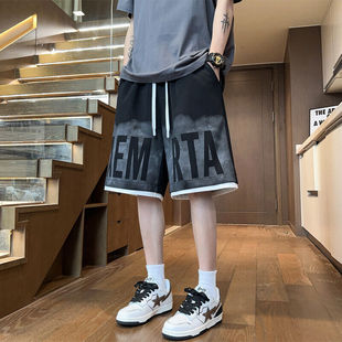2025 summer new men's Hong Kong style plus size pineapple shorts casual loose shorts a generation of hair