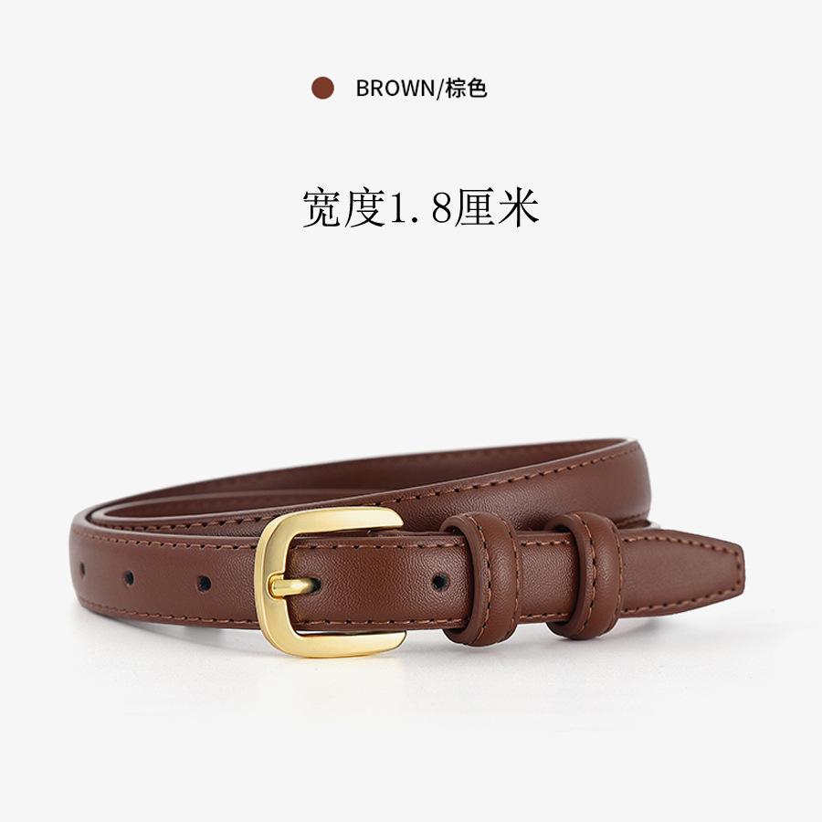 Cinturón de cuero de las mujeres jeans simples de moda todo partido 2023 verano nueva chica suave Cinturón de piel de vaca simple
