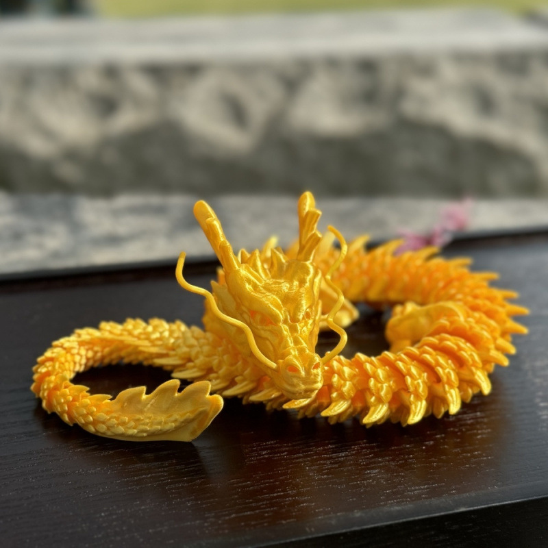 [매우 비용 효율적] 45CM 대형 용 실크 골든 드래곤