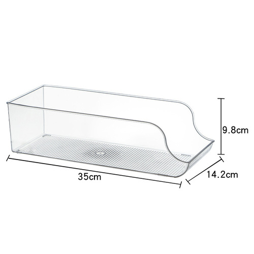 Refrigerator storage box large capacity easy pull-cane beverage storage box transparent plastic kitchen fruit vegetable organization storage