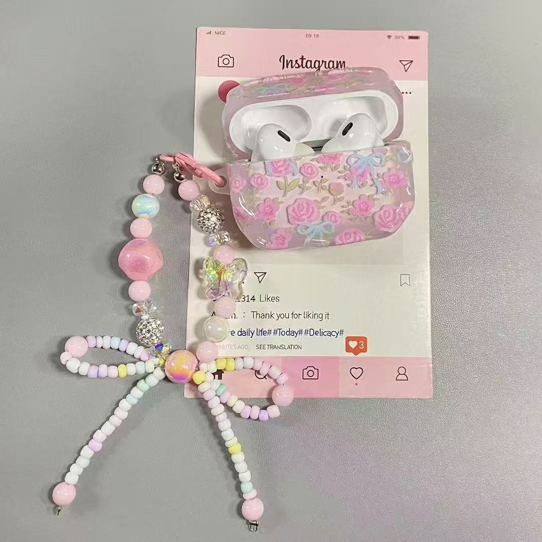 Rose rosa para Apple AirPods4 Bluetooth auriculares inalámbricos cubierta 1 / 2 / 3 generación pro2