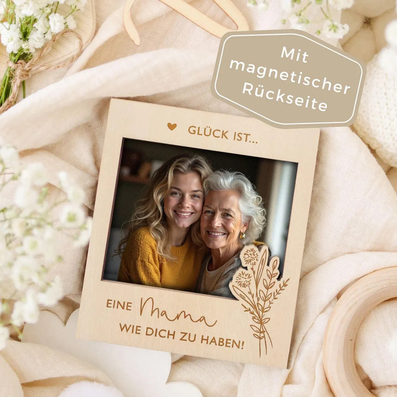 Cross-border gift for mom, photo frame, Mother's Day gift, commemorative gift for best friends, refrigerator magnet, magnetic photo frame