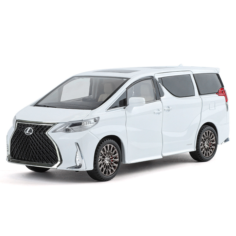 [박스] ZHIGUAN 1:24 LEXUS LM ACOUSTO-OPTIC POWER 6-오픈 도어 스티어링 시뮬레이션 합금 자동차 모델 승인