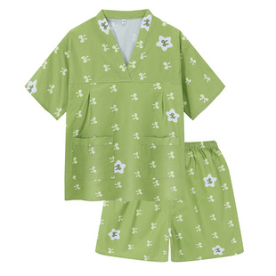 Pure Cotton Sweat steaming clothes women's chest double-layer couple printed men's plus size bath pedicure bathrobe pajamas