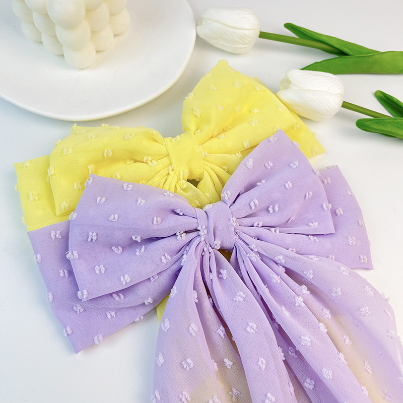 Women's Simple Style Bow Knot Chiffon Handmade Hair Clip display picture 13