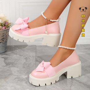 T 16130 Mary Jane Bow Flat Shoes �����YСƤЬ
