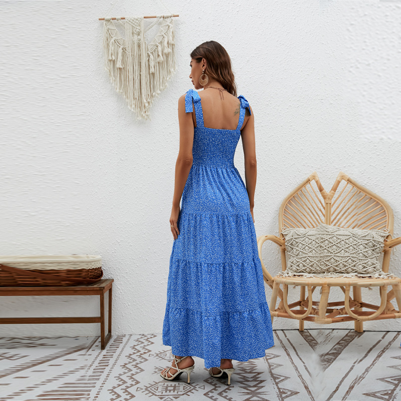 Sleeveless Sleeve Length Swing Dress Dresses Type Wholesale Women's Sexy Printing Polka Dots Solid Color Flower Street Sleeveless Swing Dress