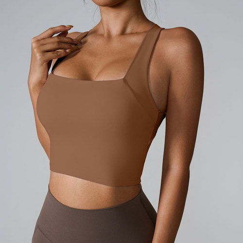 Ins 2024 Cross-Border Sports Bra, Nudist Invisible Shockproof Sports Bra with Back Cross Cup for Yoga